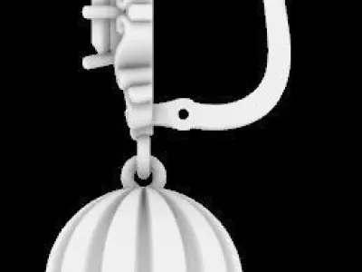 Earring Diamond 3D model Texture 3D print model