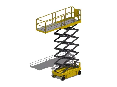 Mobile Scissor Lift Platform - Revit Family 3D model