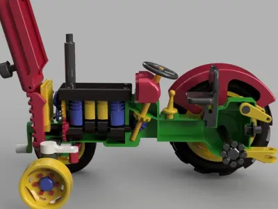 A TRACTOR WITH A ROTATING ENGINE 3D print model