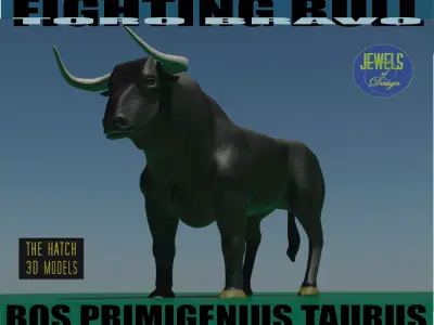 Fighting Bull 3D model Low-poly 3D model