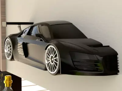 Audi R8 Le Mans Wall-mounted 3D print model