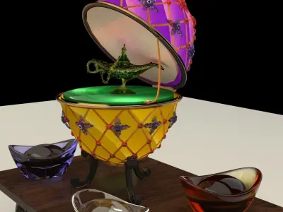 Chinese magic lamp 3D model