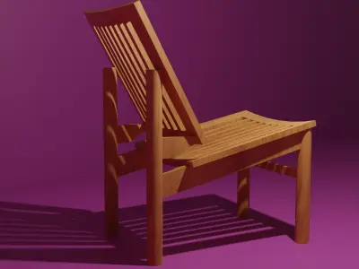 wooden chair Low-poly 3D model