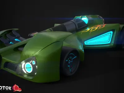 racing car Low-poly 3D model