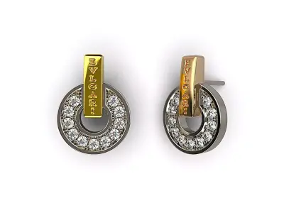 BVL Earring Studs or Necklace  with full pave diamonds 3D print model