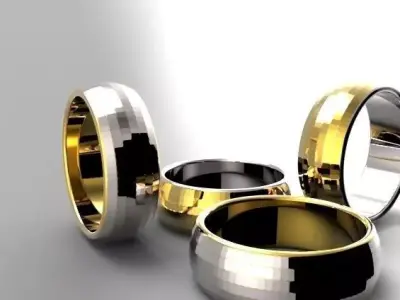 Ring two wedding rings Free 3D print model