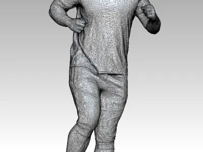 Young sportsman jogging 195 Low-poly 3D model