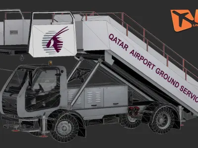 Auto stairs LAS-1 TTA-S Low-poly 3D model