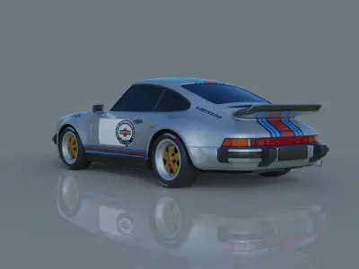 Porsche 911 Turbo Low-poly 3D model
