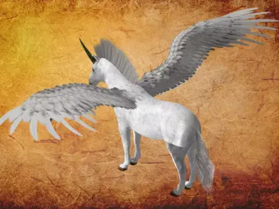 Pegasus unicorn with wings Low-poly 3D model