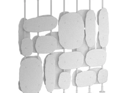 Frosted glass partition 3D model