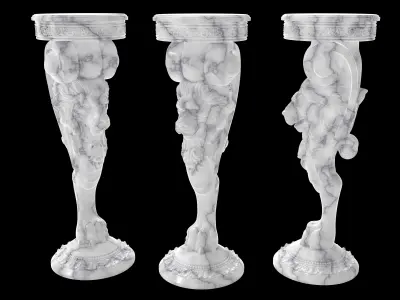 Wood carved 3D-Lion Leg 3D print model