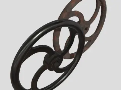 Crank Wheel Low-poly 3D model
