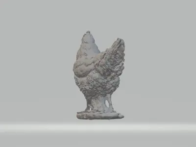 Hen Sculpture 3D print model