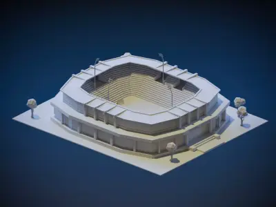 Football Stadium Low-poly 3D model