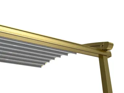 Motorized Pergola 2 brass satin polished 3D model