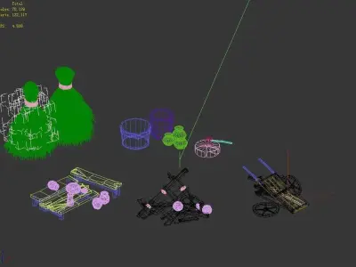 Dynasty Weed - broken car - bucket 3D model