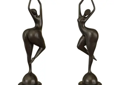 Female Sculpture Abstract 3d model Low-poly 3D model