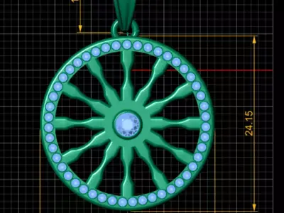 Wheel Pendent  3D print model