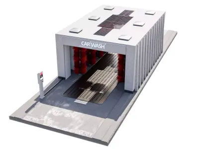 Car Wash Tunnel Low-poly 3D model