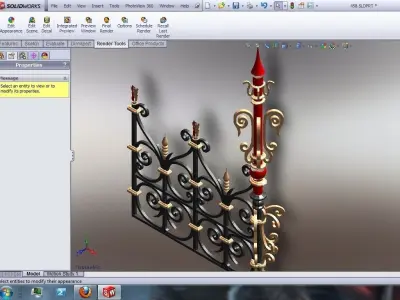 pale ornate gate with candle Free 3D model