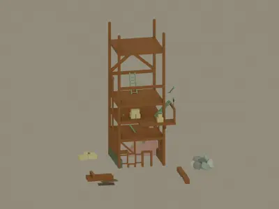 Construction Site Low-poly 3D model