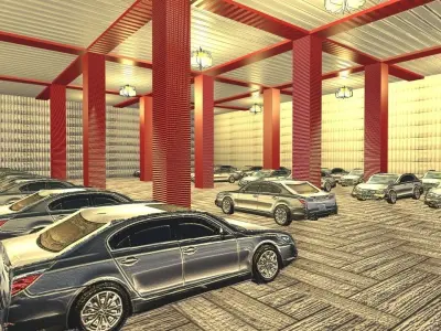 Car Factory Low-poly 3D model