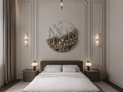 Neo-classical Bedroom en-suite with Wardrobe 3D model