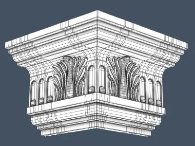 Decorative Crown Molding 3D model 24