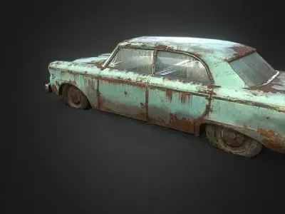 Detailed Rusty Car  3D model