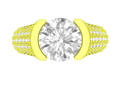 A7494 Fashion Diamond Women Ring 3D Model 3D print model