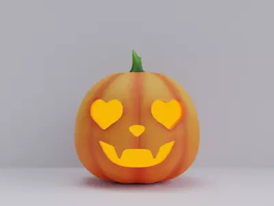Halloween Pumpkin Low-poly 3D model 6