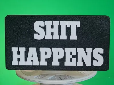 SHIT HAPPENS Trailer Tow Hitch Cover 3D print model