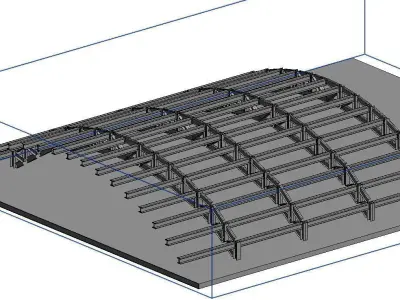 Hangar Design High Detail Model Revit Structure 3D model