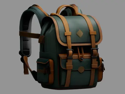 Stylized Backpack BP10 Free low-poly 3D model