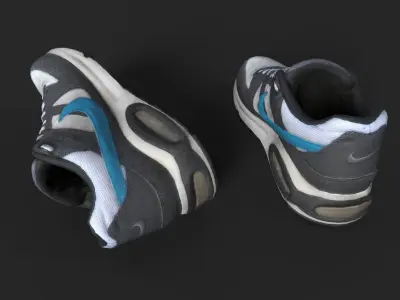 Pair of Worn Sneakers Low-poly 3D model
