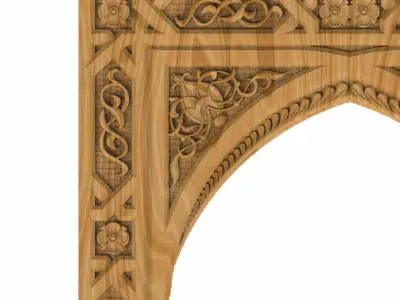 Carved picture frame STL 3D model 130