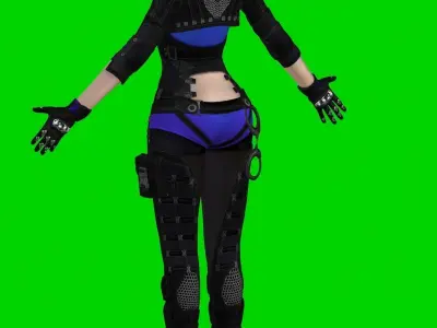 The queen of jail-beauty slim character 3d Low-poly model Free low-poly 3D model