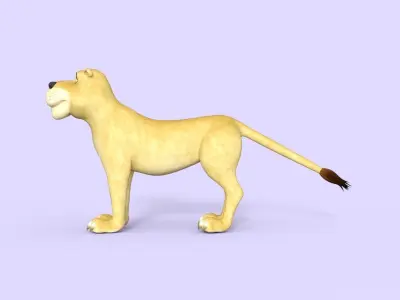 Cartoon Lioness Rigged 3D model