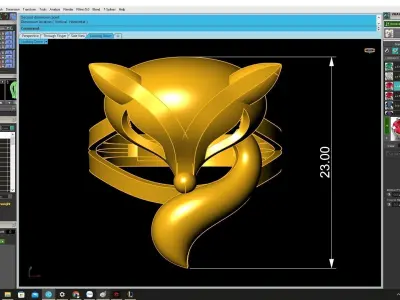 Luxury Fox Head Sculpted Ring for Women 3D Model 4302 3D print model