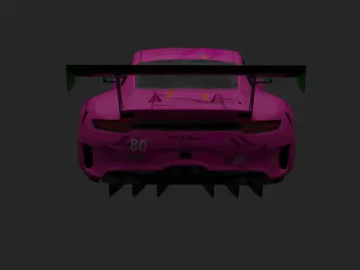 Porsche 911 992 Gt3 R Roxy Edition Low-poly 3D model
