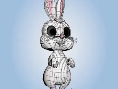 Cartoon Rabbit 3D model 6