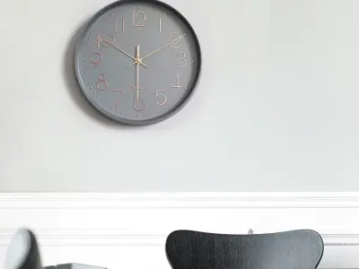 Simple silent wall clock 3D model
