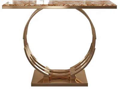 Modern Luxury Faux Marble Narrow Console Table  3D model