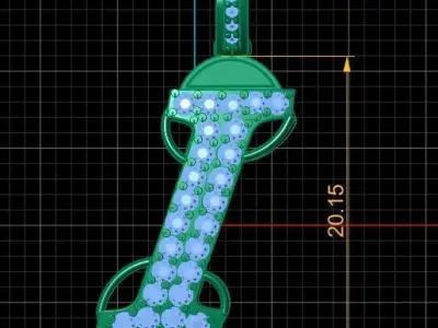 LUXURY ALPHABET I PENDANT 3D PRINTABLE MODEL 3D print model