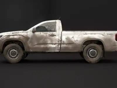 VW Amarok 2024 Base Single Cab Dirt and Mud Low-poly 3D model