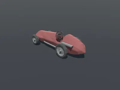 Old Race Car Lowpoly Low-poly 3D model