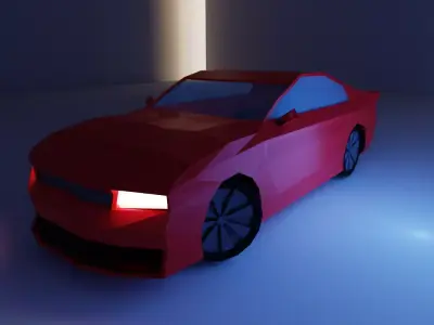 3d model car driving on road 3D model