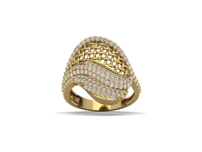 STL 3DM Women Ring Womens Ring Diamonds With Stone Model 3D print model