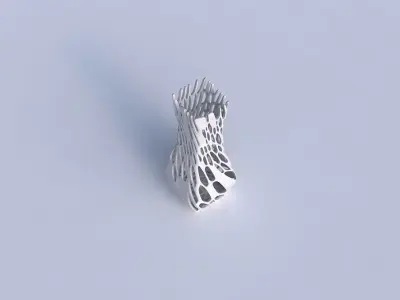 Vase larger opening rectangle with cracked and twisted organi... 3D print model